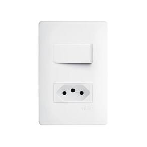 Interruptor Simples E Tomada 2p+t 20a Fame Habitat Com Placa 4x2 Branco