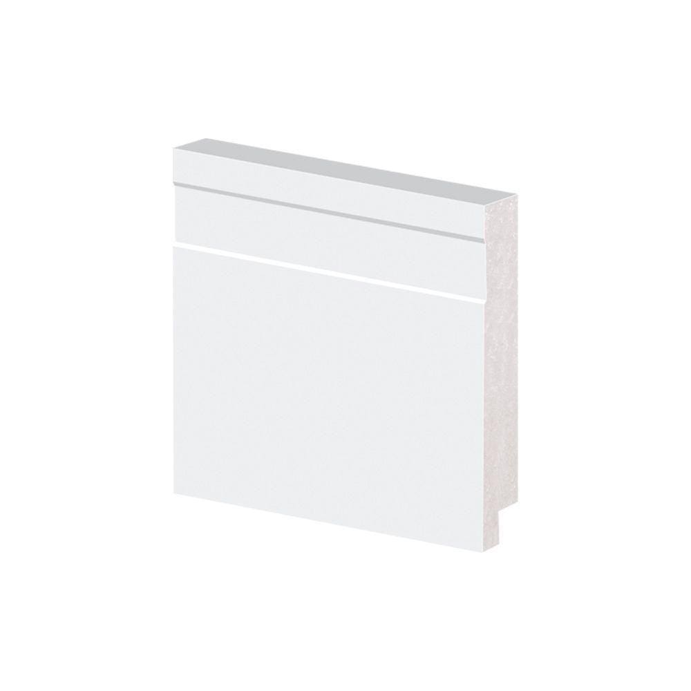 Rodapé De Poliestireno Arquitech 51007 Frisado 7cm 2,40m Branco