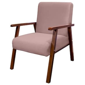 Poltrona Decorativa Bally Quarto de Menina Tecido Rosa Rosê - WD Decor