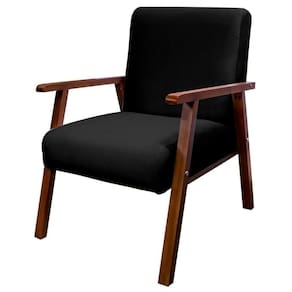 Poltrona Decorativa Bally Quarto de Menina Tecido Preto - WD Decor
