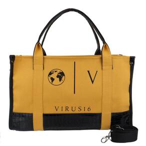 Bolsa Tote Bag Feminina Lona Com Alça Fixa e Tranversal Removível Fechamento Zíper Detalhe Croco
