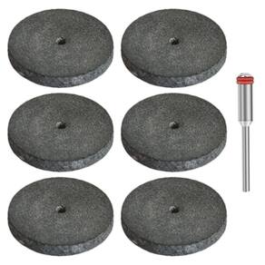Kit 6 Roda Borracha Preto Haste 3Mm Polimento Micro Retífica