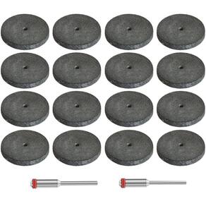 Kit 16 Roda Borracha Preto 2 Hastes Polimento Micro Retífica