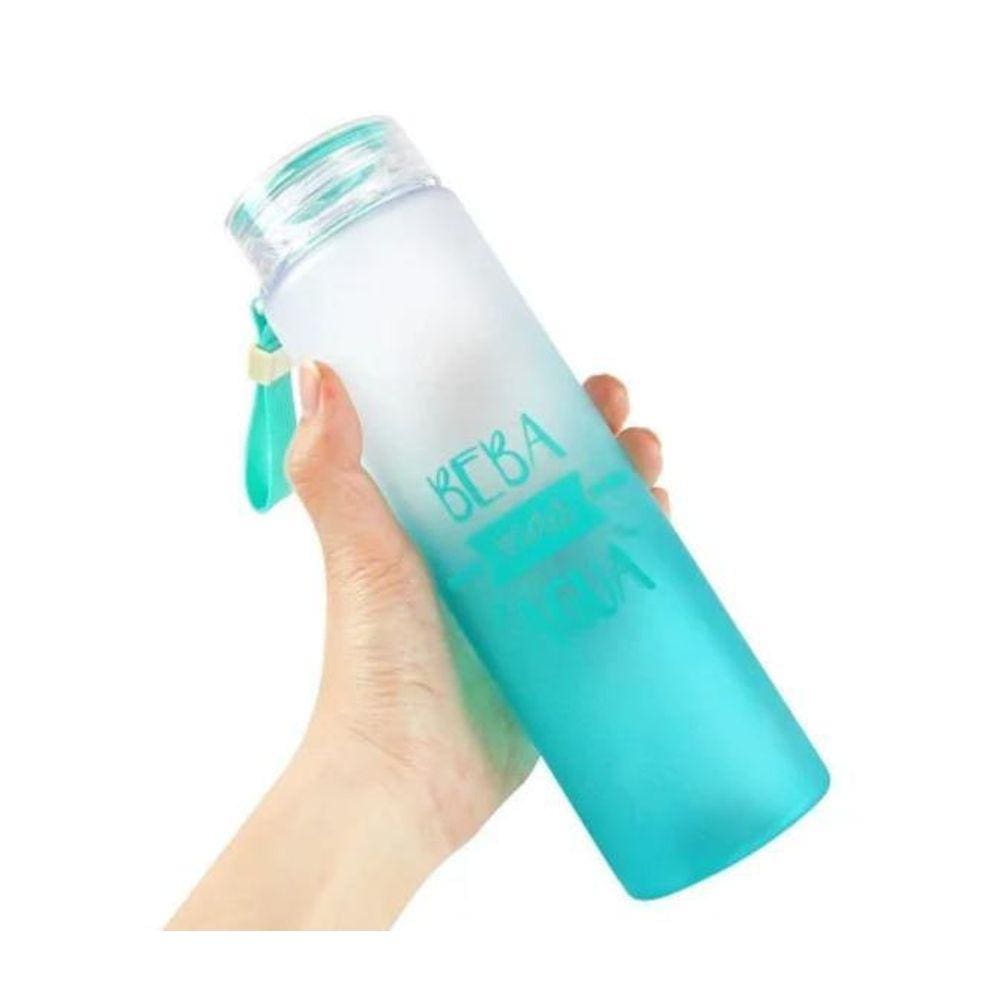 Garrafa Squeeze Água C Alça 500Ml Frase Motivacional Verde
