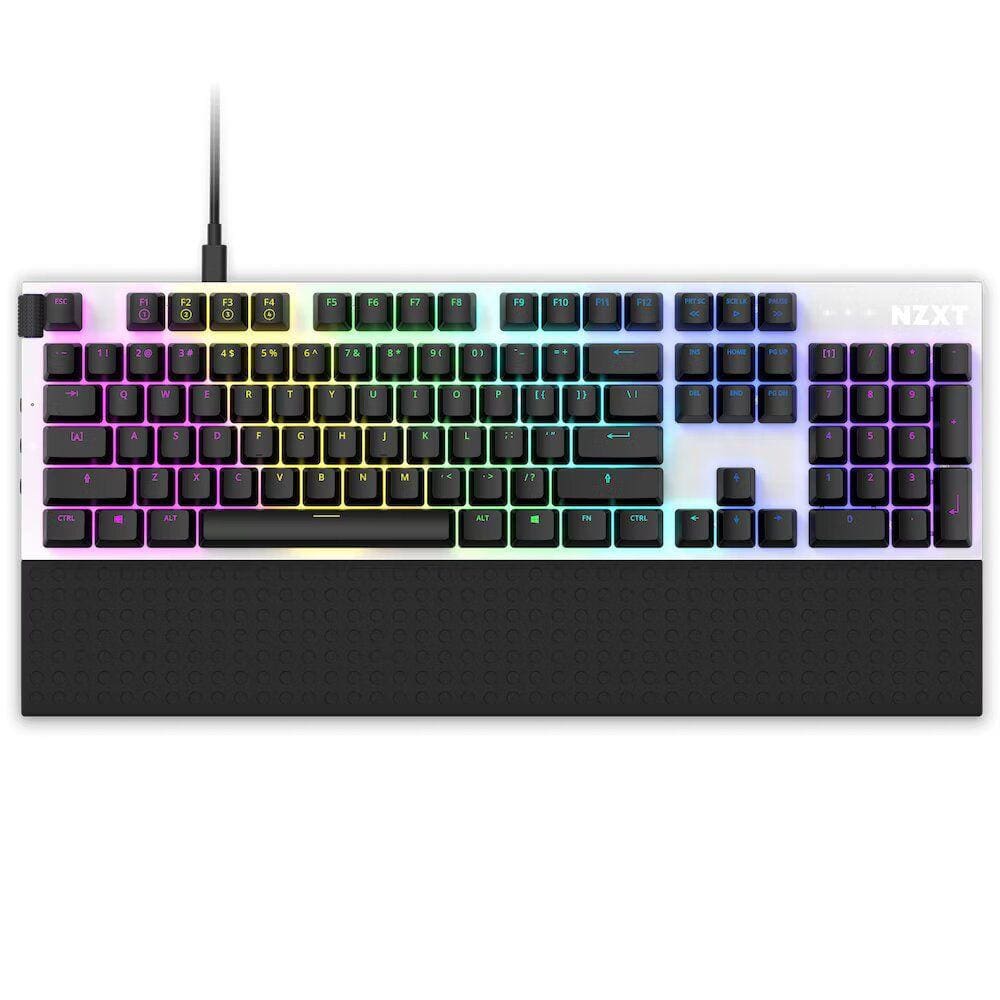 Teclado Gamer Mecânico Function NZXT RGB Switch Red Us Branco- KB-1FSUS-WR
