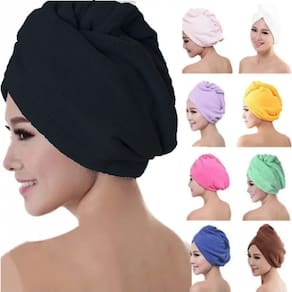 Kit 4 Toalhas Grossa Mágica Para Cabelo Secar Rápido Touca Banho