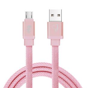 Cabo Micro USB Toque Natural Canvas Rosa 1m - ELG