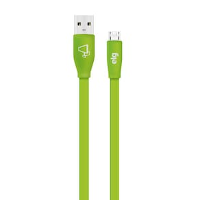 Cabo Micro USB Flat Emborrachado Verde 1m - ELG
