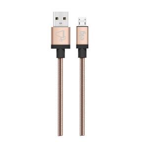 Cabo Micro USB com Revestimento em Aço Inox OURO - ELG