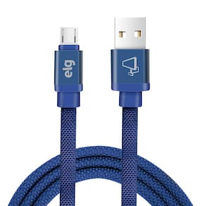 Cabo Micro USB em Tecido Canvas Azul 1m - ELG
