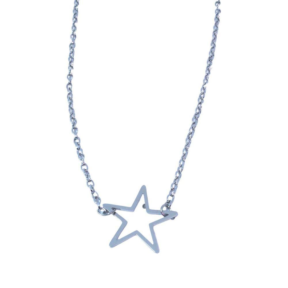 Choker Estrela Vazada Aço Inoxidável