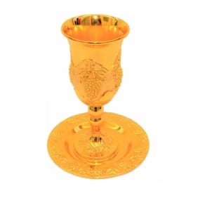 Copo - Taça De Santa Ceia Prata Kidush Direto De Israel Uvas