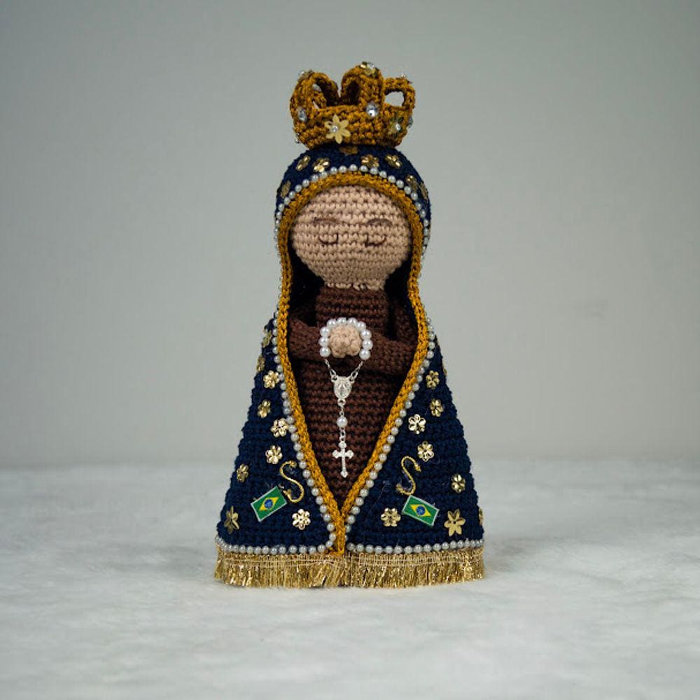 Linda Santa De Crochê Nossa Senhora Aparecida Amigurumi