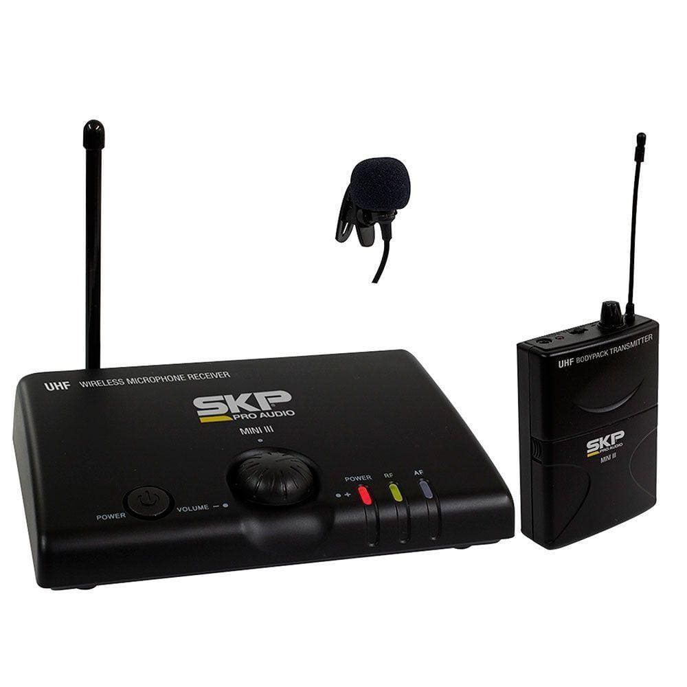 Microfone Skp Mini-iii Base + 1 Mic Lapela Uhf Sem Fio