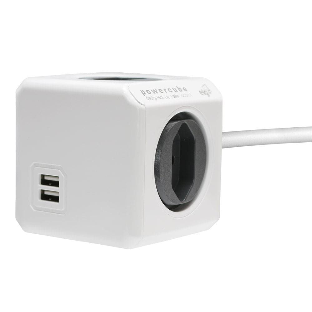 Power Cube Adaptador 4 tomadas e 2 usb 3m Cinza - ELG
