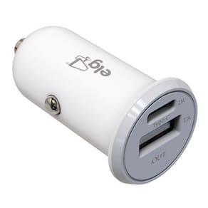 Carregador Veicular 2 Saídas 2.1A USB Tipo-C + USB-A - ELG