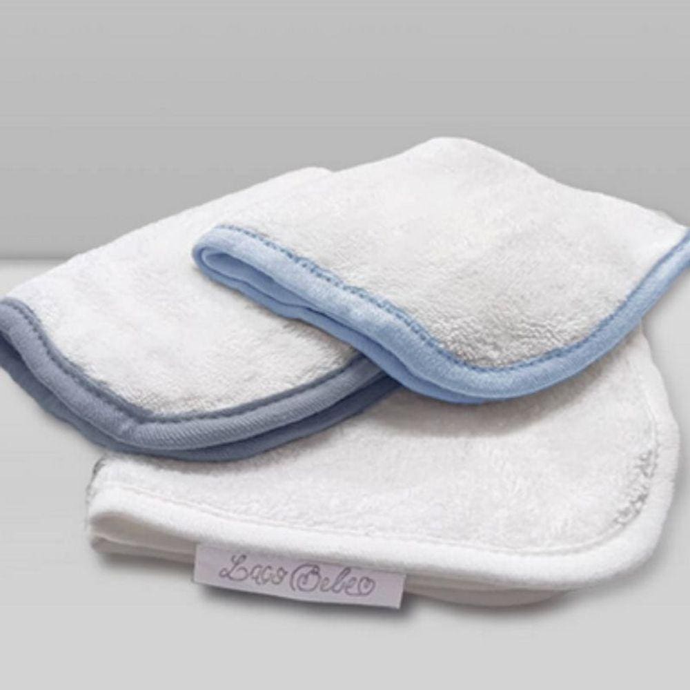 Kit Paninho de Boca/Babitas Azul - Laço Bebê
