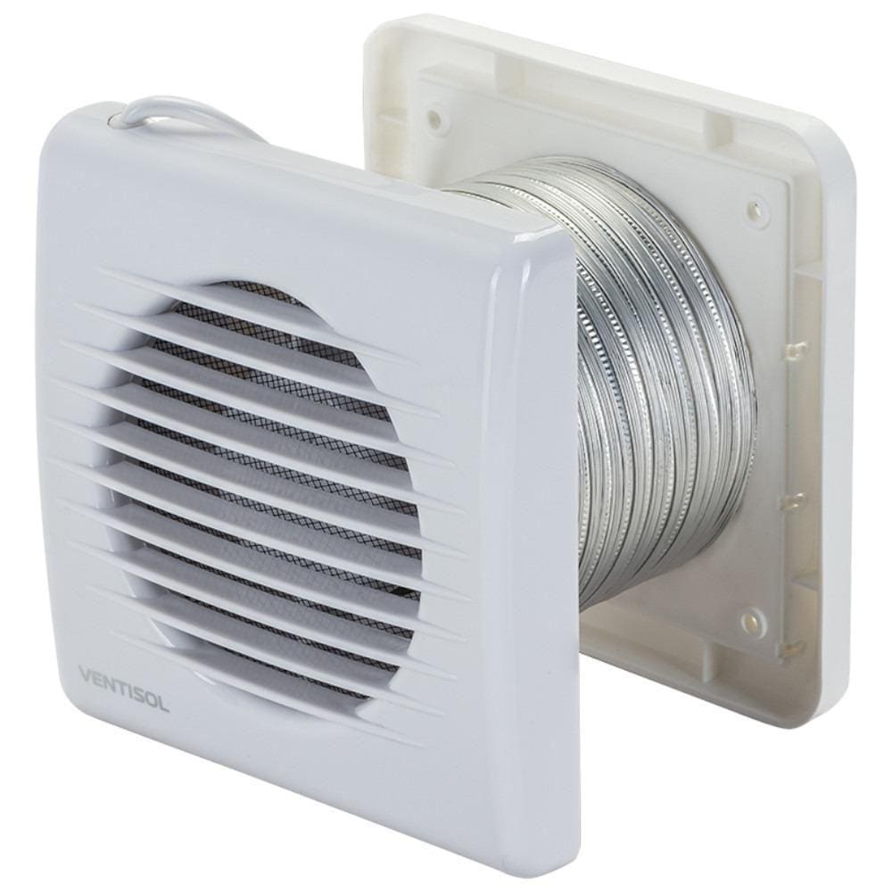 Exaustor Banheiro 100Mm Com Grade E Duto Kexb-03 Ventisol