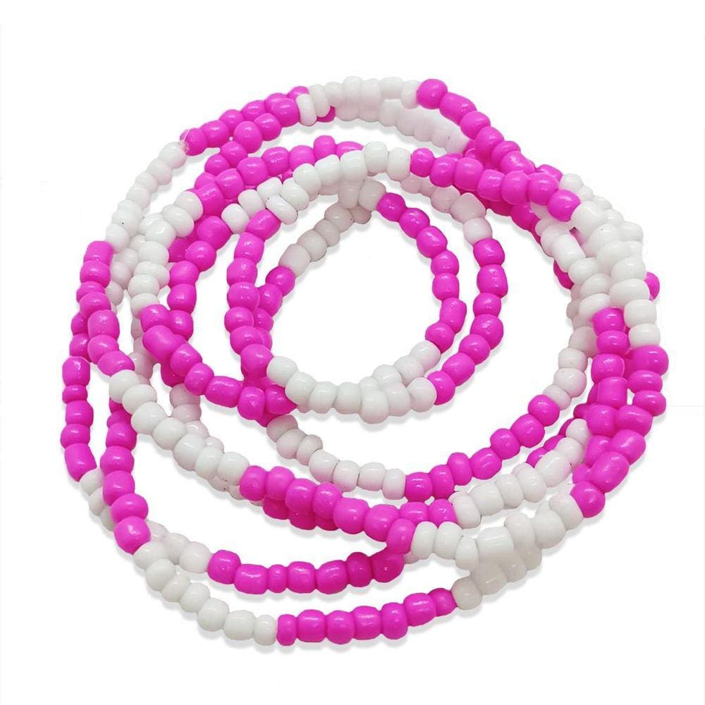 Guia Proteção Branco e Rosa Erê Cristal Livra Todo Mal 60cm