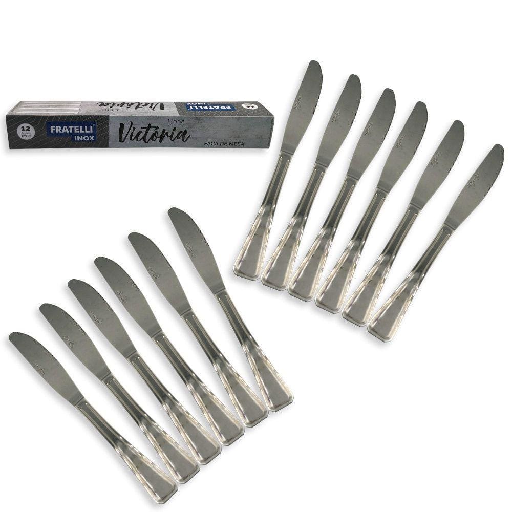 Kit de Facas de Mesa com 12 Peças Aço Inox Resistente