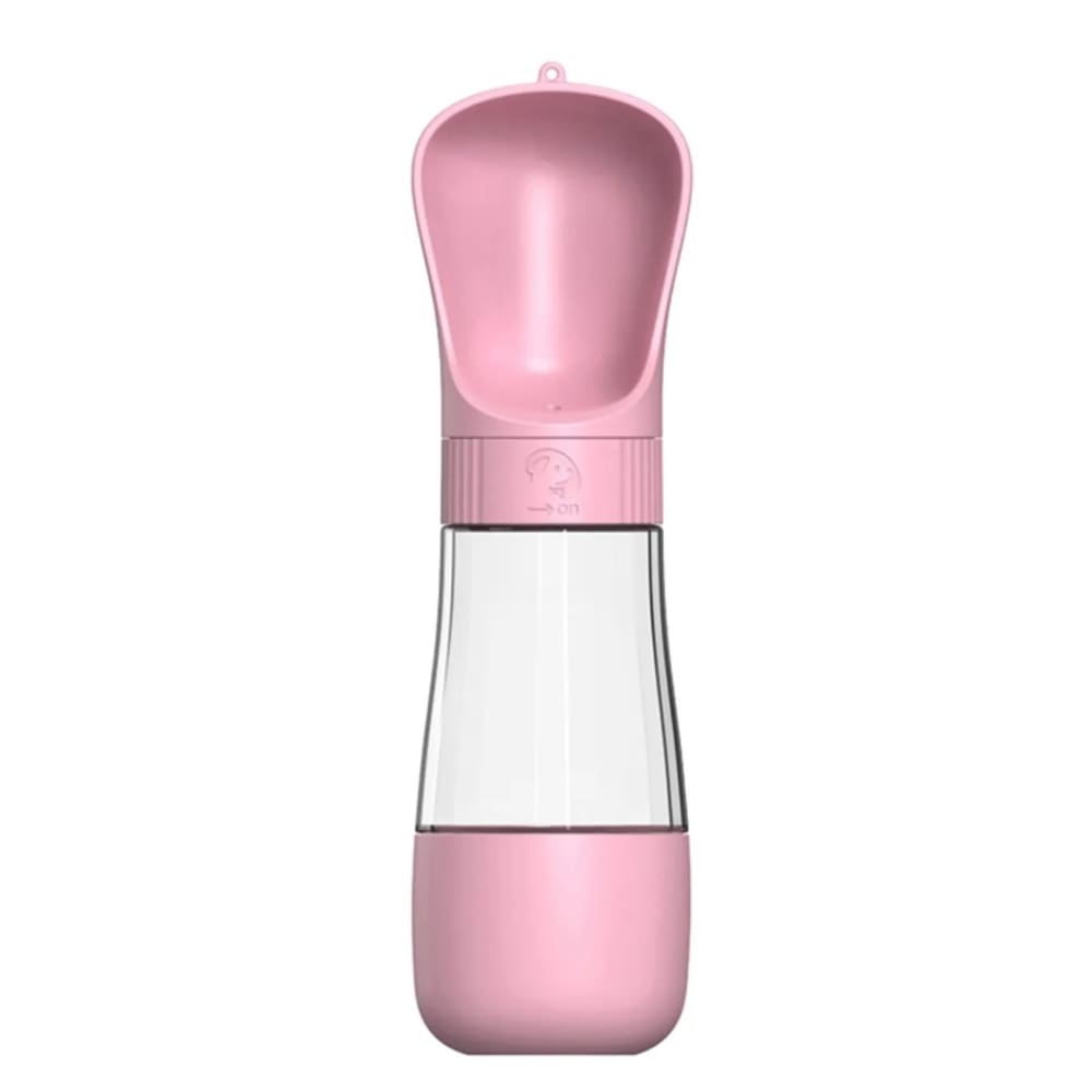 Garrafa Portátil Pet Água e Ração Viagens Passeio Prático ROSA