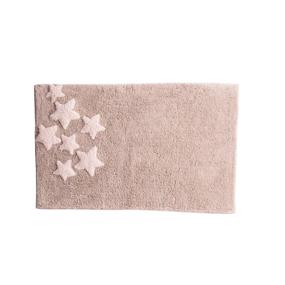 Tapete De Quarto Kids Infantil Bebê Algodão Retangular Vizapi Star 120x160Cm Bege Castor Rosa Pink