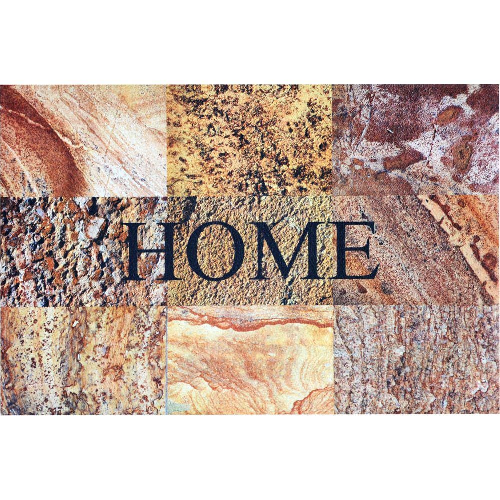 Capacho porta De Poliéster Retangular Vizapi Mat 40X60Cm Stone Home