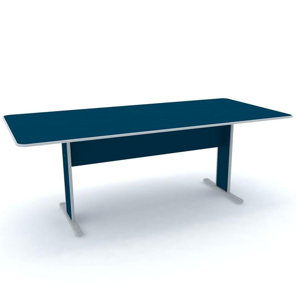 Mesa De Reunião Retangular Pandin Maxxi - Azul/Cinza