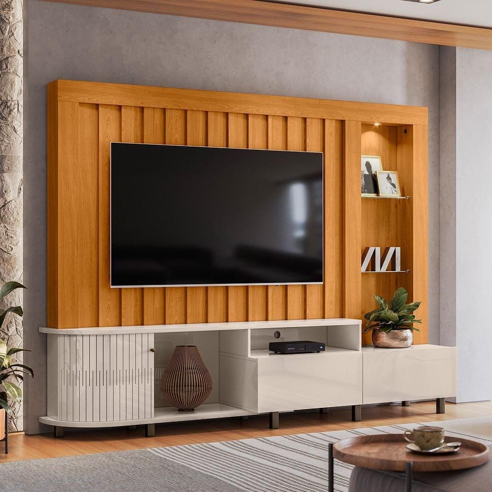 Home Theater 01 Porta 02 Gavetas Le Mans Cinamomo Off White Madetec