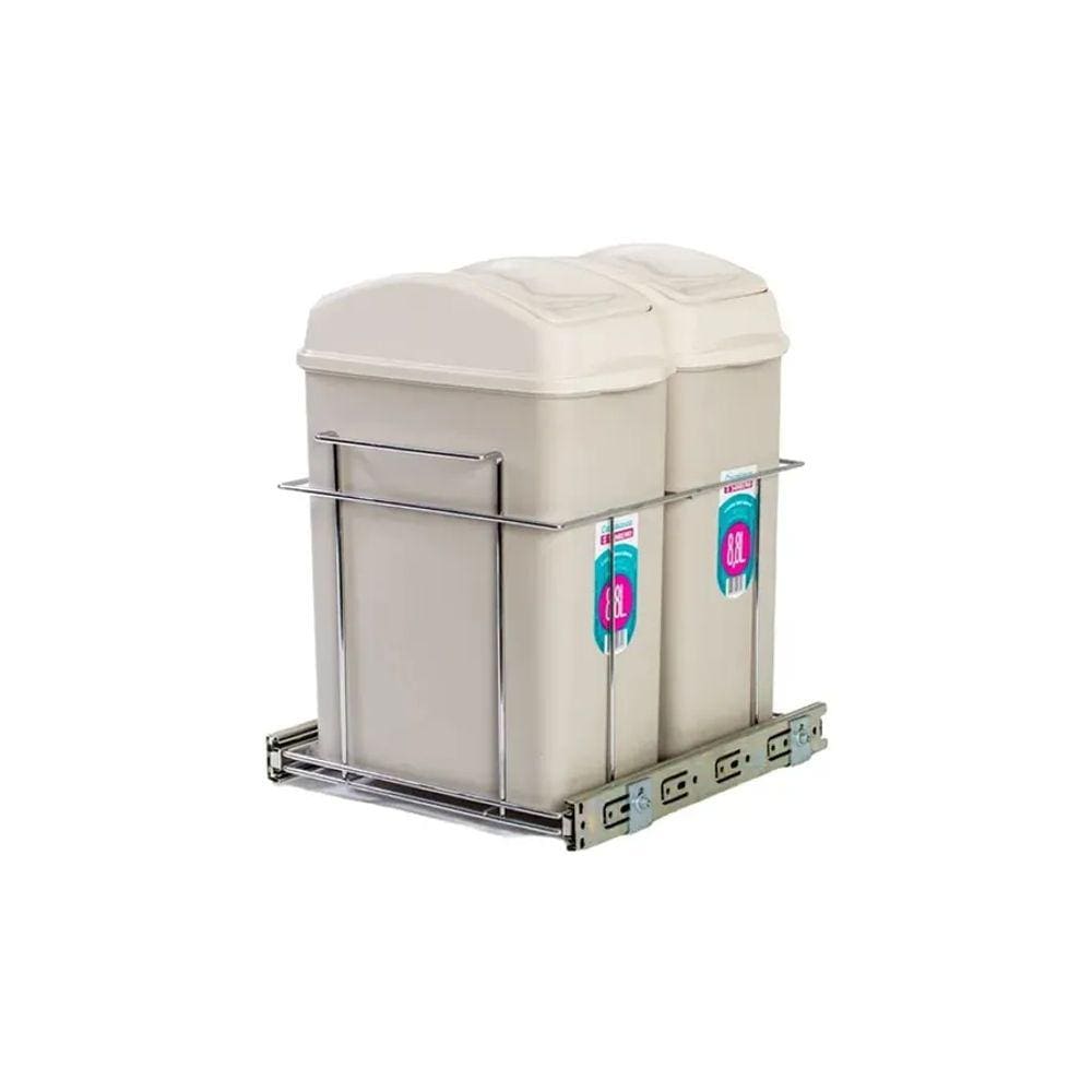 Lixeira Deslizante Dupla Lateral 20,5 Lts Bredal