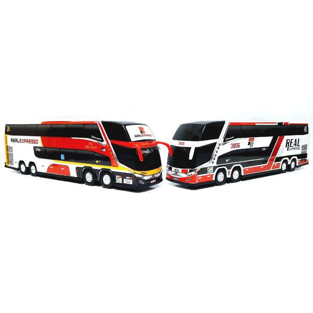 Kit 2 Miniatura Ônibus Real Exxpresso Coleções 30Cm