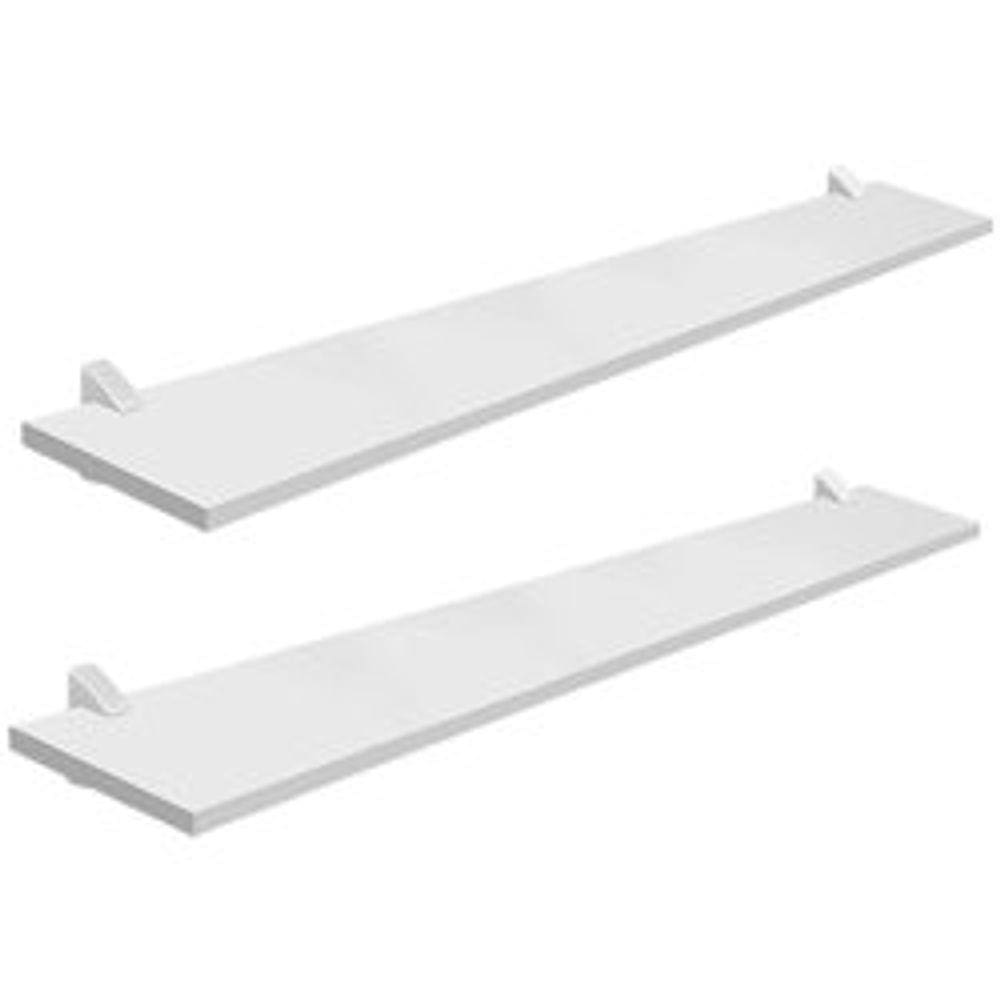 Kit com 2 Prateleira Estante MDF Branca 20x100