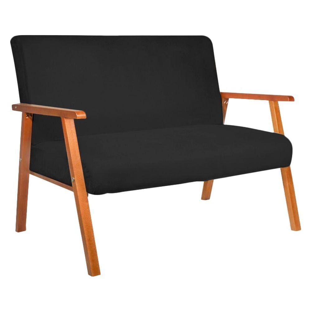 Namoradeira Decorativa Bally Veludo Preto - WD Decor