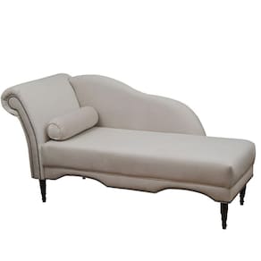 Chaise Longue Divã Copenhagen Veludo Bege Marfim 160 Speciale Home
