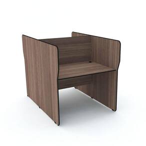 Baia P/ Telemarketing Dupla Inicial Pandin Maxxi - Walnut/Preto