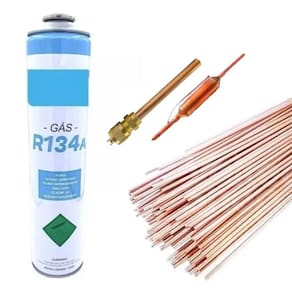Kit Filtro + União Schrader + R134 + 1 Vareta Solda Foscoper