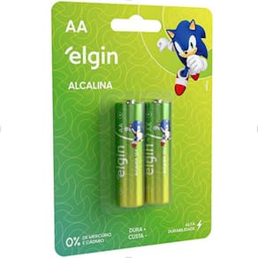 Pilha AA Alcalina Pequena Cartela com 2 Elgin