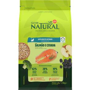 Guabi Natural Gatos Ad.Castr.Salmao/Cevada 1,5Kg