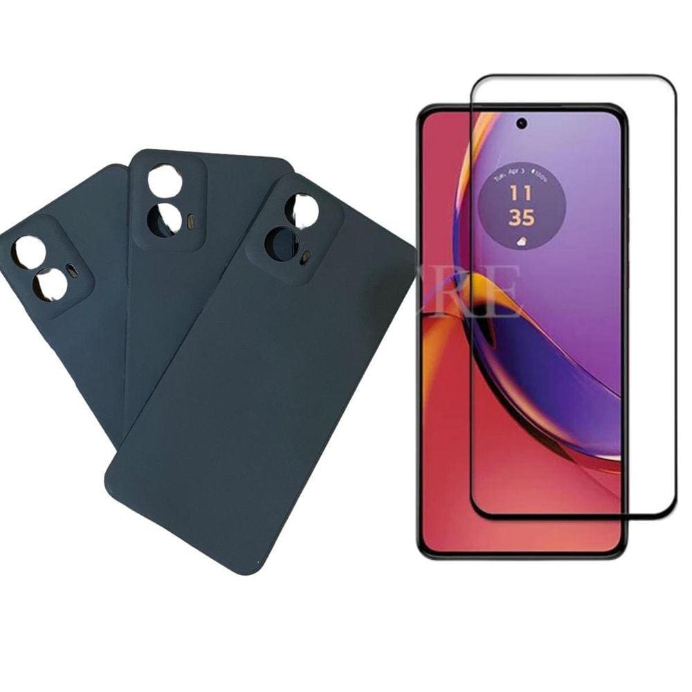 Capa Capinha + Pelicuda 3D Para Moto G34 Preto