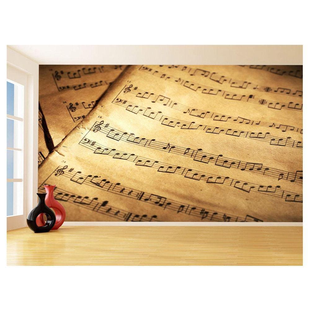 Papel De Parede Musica Partituras Nota Musical 3,5M Mus88