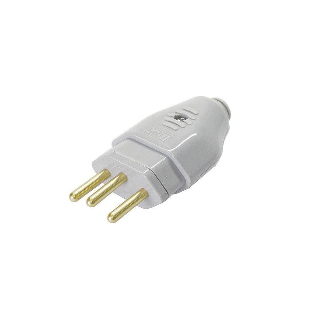 Plugue 180º 2P+T 20A - Blux Cinza