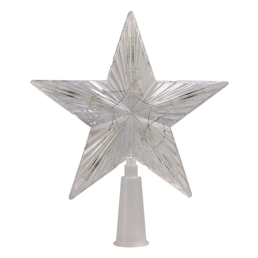 Estrela Ponteira para Árvore de Natal Colorida LED Pisca