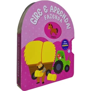 Livro Físico Infantil Cartonado Gire e Aprenda!: Fazenda