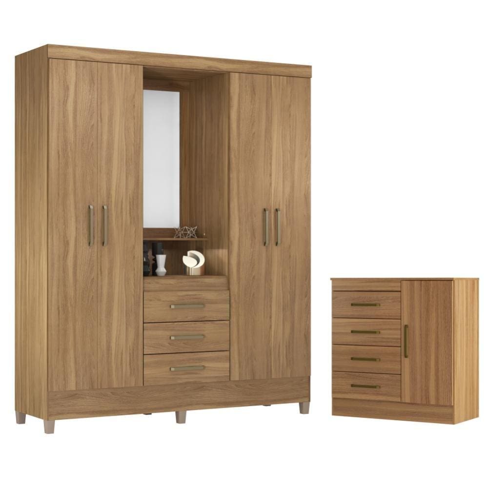 Conjunto Quarto Guarda Roupa Comoda Arezzo