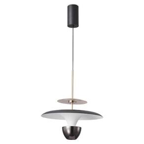 Pendente Preto Fosco e Dourado 20cm Led 10W 3000K Bivolt
