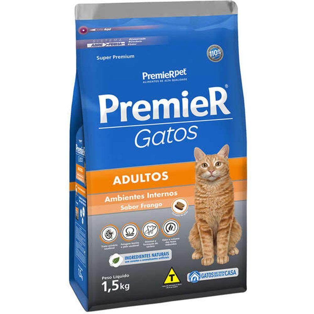 Premier A.I.Gatos Ad. Frango 1,5 Kg