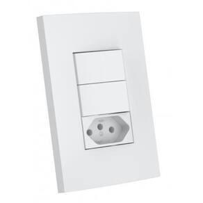 Cj Int. 2 Paralelos + Tomada 20A 4X2 - Enerbras Dubai Branco
