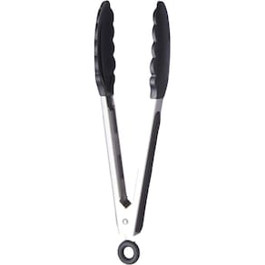 Pegador Alimentos Em Silicone E Aço Inox Preto 26Cm Wellmix