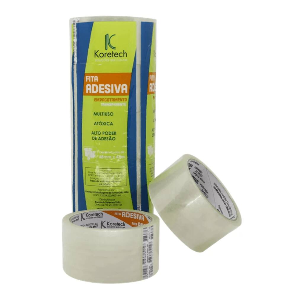 Fita Adesiva Transparente 48mmx45m Koretech com 5 unidades
