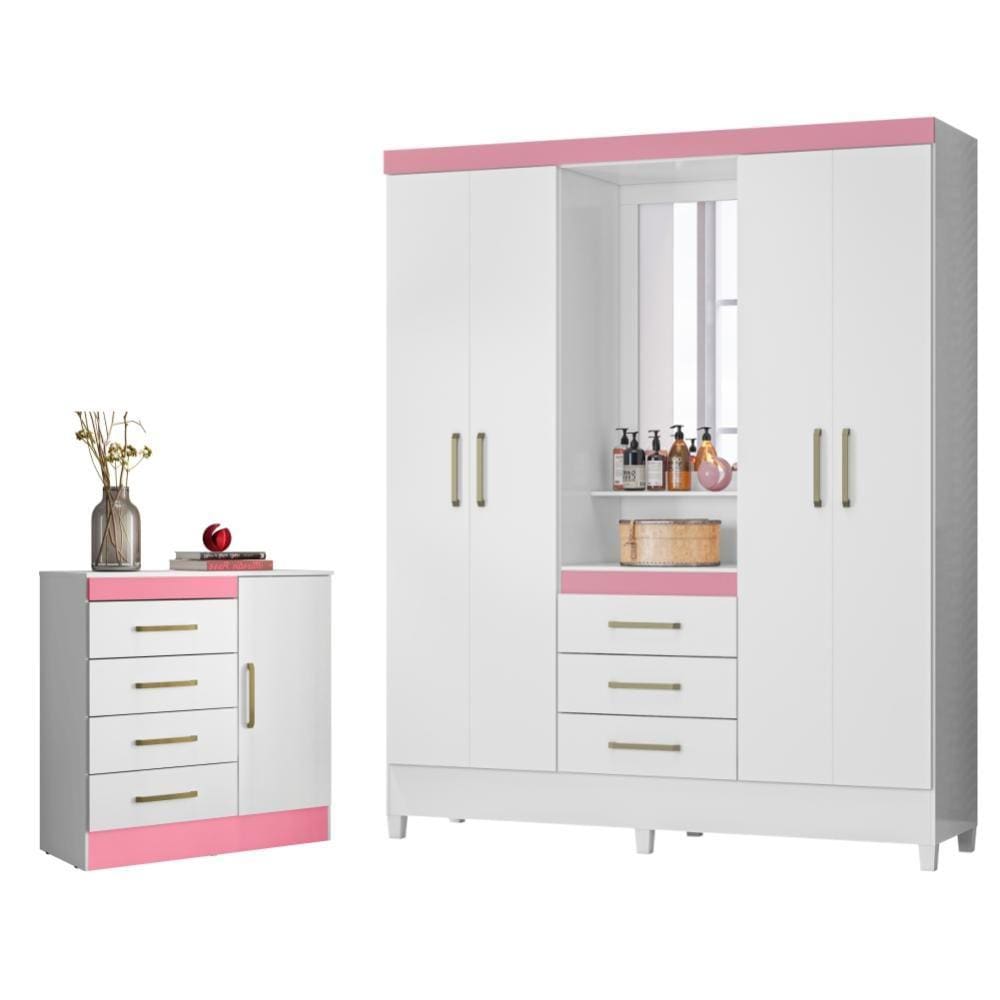 Conjunto Quarto Guarda Roupa Comoda Arezzo